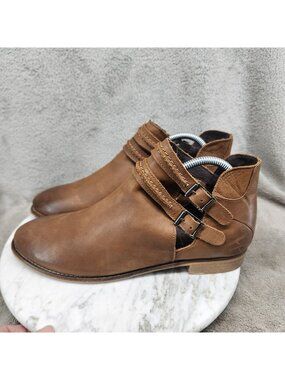 Nicole Shoes Womens Size 9.5 Brown Leather Ankle Boots *Read*
